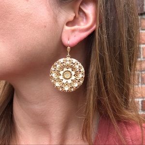 Anthropologie Floral Disc earrings